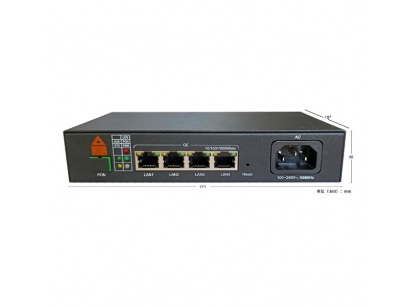 G800-04G GPON工業(yè)級ONU 內置AC220V電源4GE四口千兆
